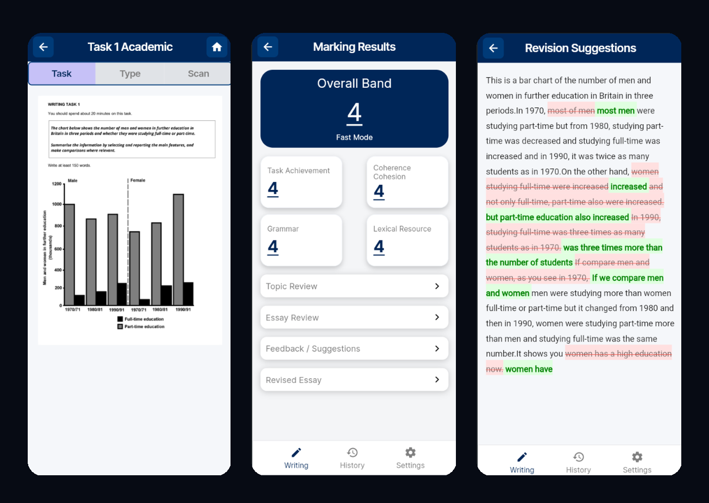 IELTS Writing Pro app screenshot